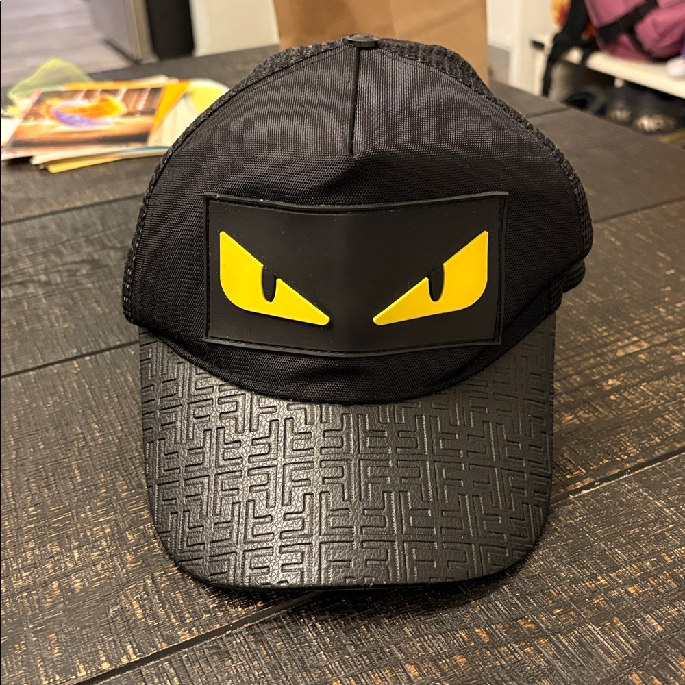Fendi Black Cap with Logo Detail